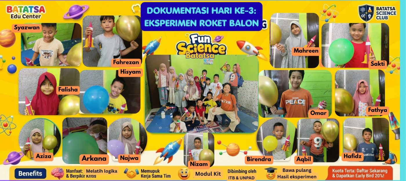Dokumentasi Hari 3 — anak-anak merakit roket balon
